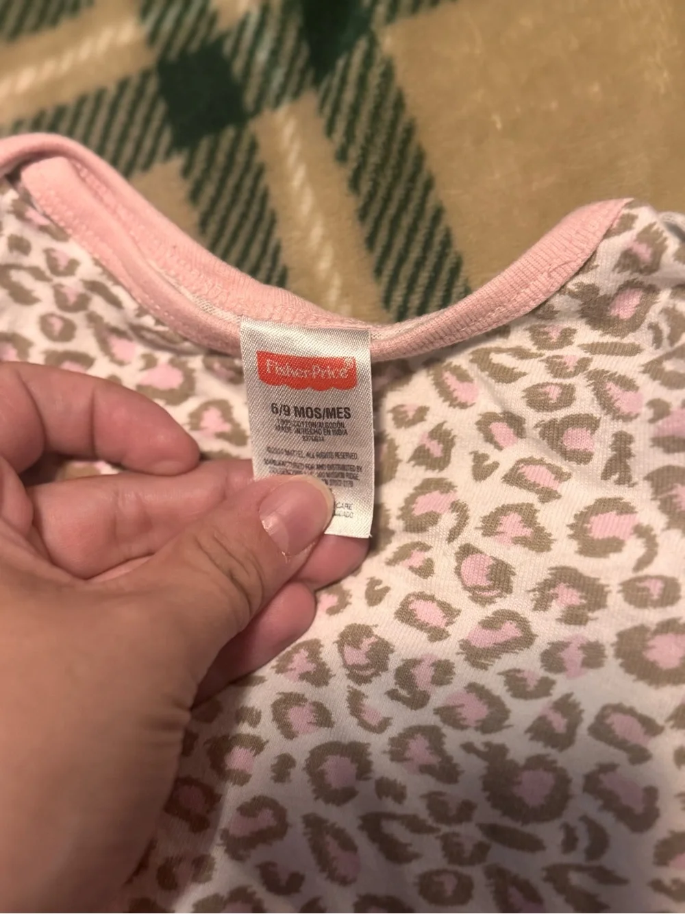 Fisher-Price Pink and White Leopard Print One-Piece Bodysuit